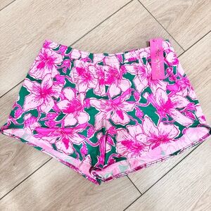 Lilly Pulitzer Pink and Green Floral Pajama Shorts